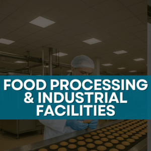 Bright and hygienic LED lighting solutions for food processing plants and industrial facilities to ensure safety and productivity.