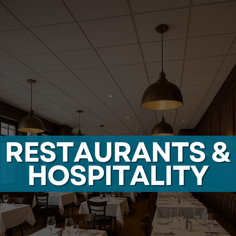 Stylish and warm LED lighting solutions for restaurants, hotels, and hospitality spaces to enhance guest experience