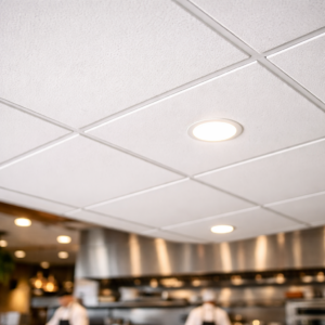 stylish vinyl ceiling tiles for open concept kitchen (2)