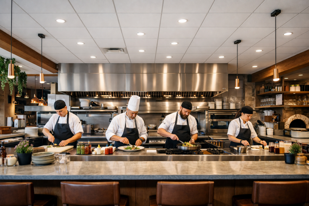 stylish vinyl ceiling tiles for open concept kitchens
