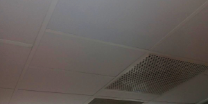 Restaurant kitchen ceiling panels meeting industry standards for inspections.